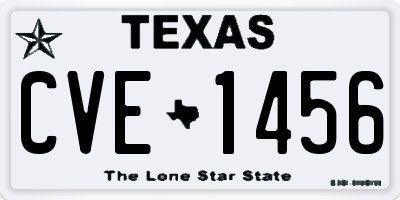 TX license plate CVE1456