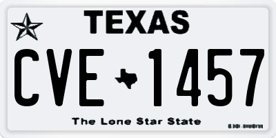 TX license plate CVE1457