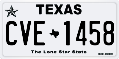 TX license plate CVE1458