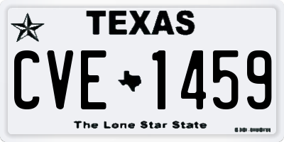 TX license plate CVE1459