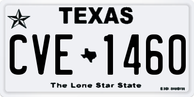 TX license plate CVE1460