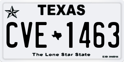 TX license plate CVE1463