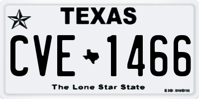 TX license plate CVE1466