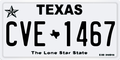 TX license plate CVE1467