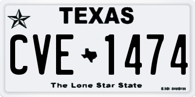 TX license plate CVE1474
