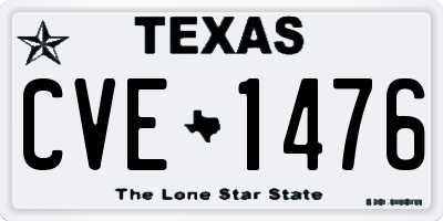 TX license plate CVE1476