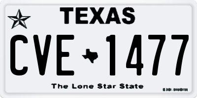 TX license plate CVE1477
