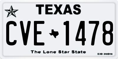 TX license plate CVE1478