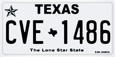 TX license plate CVE1486