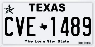 TX license plate CVE1489