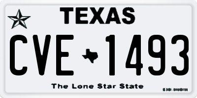 TX license plate CVE1493