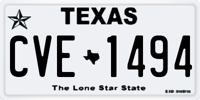 TX license plate CVE1494