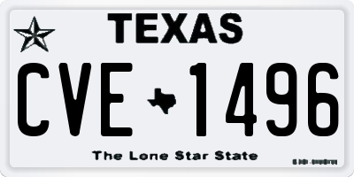 TX license plate CVE1496