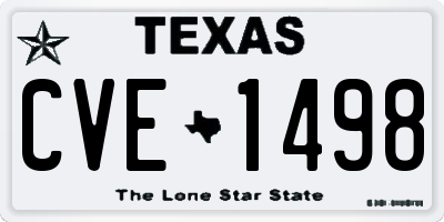 TX license plate CVE1498