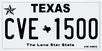 TX license plate CVE1500