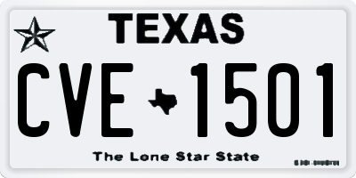 TX license plate CVE1501