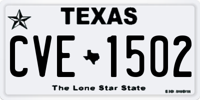 TX license plate CVE1502