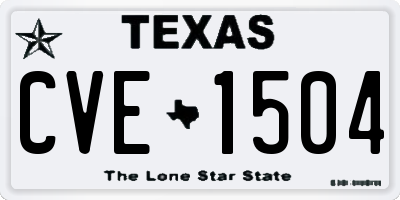 TX license plate CVE1504
