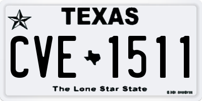 TX license plate CVE1511