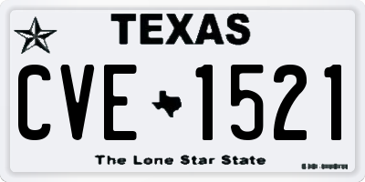 TX license plate CVE1521