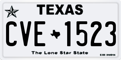 TX license plate CVE1523