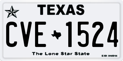 TX license plate CVE1524