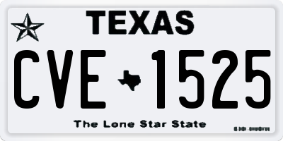 TX license plate CVE1525