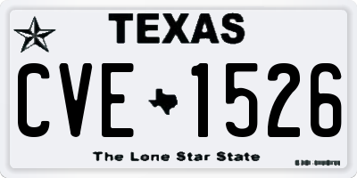 TX license plate CVE1526