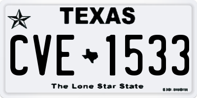 TX license plate CVE1533