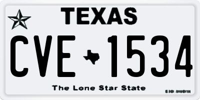 TX license plate CVE1534