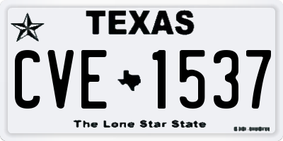 TX license plate CVE1537