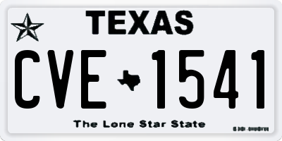TX license plate CVE1541