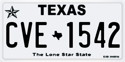 TX license plate CVE1542