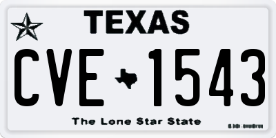 TX license plate CVE1543