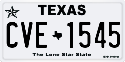 TX license plate CVE1545