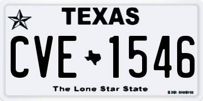 TX license plate CVE1546