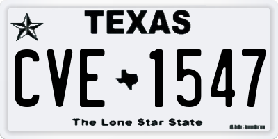 TX license plate CVE1547