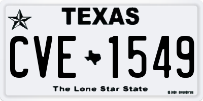TX license plate CVE1549
