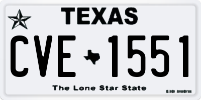 TX license plate CVE1551