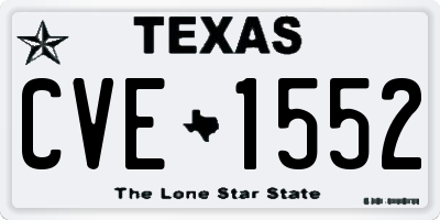 TX license plate CVE1552