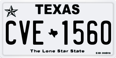TX license plate CVE1560