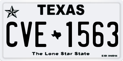 TX license plate CVE1563
