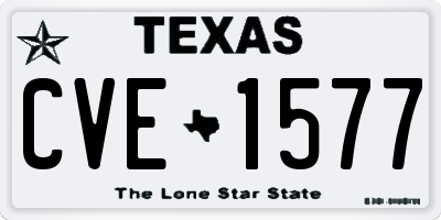 TX license plate CVE1577