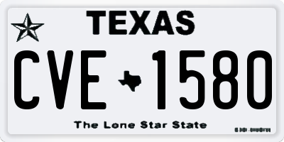 TX license plate CVE1580
