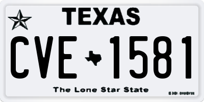 TX license plate CVE1581
