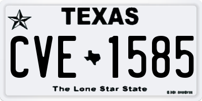 TX license plate CVE1585