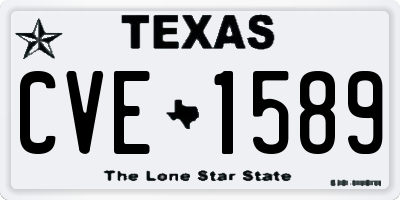 TX license plate CVE1589