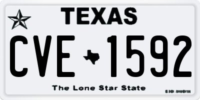 TX license plate CVE1592