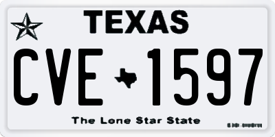 TX license plate CVE1597
