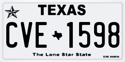 TX license plate CVE1598